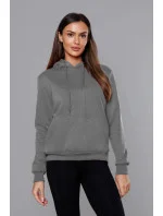 Tmavo šedá dámska tepláková mikina (W02-5)