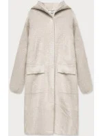 Béžový vlnený prehoz s kapucňou (B3006)