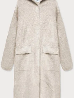 Béžový vlnený prehoz s kapucňou (B3006)