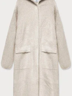 Béžový vlnený prehoz s kapucňou (B3006)