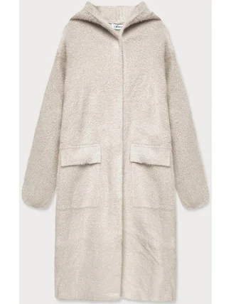 Béžový vlnený prehoz s kapucňou (B3006)