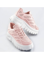 Ružové športové dámske topánky na platforme (S222)