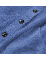 Svetlomodrá krátka prikrývka cez oblečenie typu alpaka na gombíky (537)