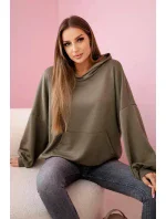 Mikina s kapucňou butter khaki