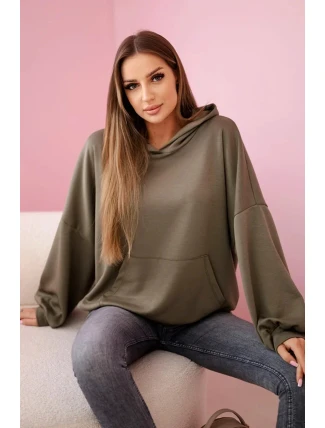 Mikina s kapucňou butter khaki