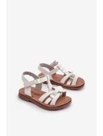 Dziecięce Sandałki Zapinane Na Rzep Białe Marimona