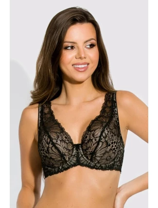 Dámska podprsenka JULIA BRALETTE 19185 Black with beige - Mediolano