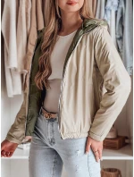 Dámska obojstranná prechodná bunda SYLVIAN zelená FashionStreet TY4860 Dámska obojstranná prechodná bunda SYLVIAN zelená FashionStreet TY4860