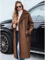 Dámsky zimný kabát CHICFROST dlhý hnedý kožený FashionStreet TY4992