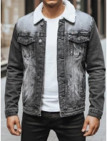 Pánska zateplená džínsová bunda s ovčou kožušinou čierna FashionStreet TX4230z Pánska zateplená džínsová bunda s ovčou kožušinou čierna FashionStreet TX4230z