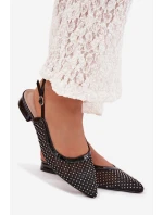 Pyvona síťované baleríny s otevřenou patou Černé
