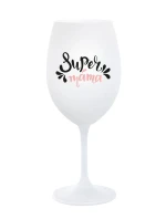 SUPER MÁMA (SPECIÁLNÍ EDICE) - bílá sklenice na víno 350 ml