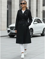 Dámsky dvojradový kabát TY5437 čierny - FashionStreet Dámsky dvojradový kabát TY5437 čierny - FashionStreet