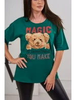 Kúzelne zelená blúzka s potlačou