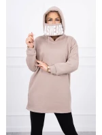 Zateplená mikina s kapucňou béžová