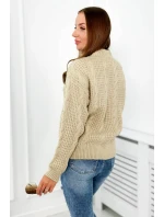 Sveter nasadený cez hlavu svetlo béžová