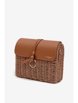 Malá Pletená Kabelka s Řetízkem Hnědá Renara