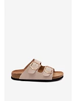 Dámské pantofle s korkovou podrážkou a přezkami Lee Cooper LCW-26-35-4454L Béžové