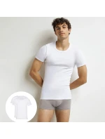 Pánske bavlnené tričko 2 ks DIM T-SHIRT ROUND NECK 2x - DIM - biele