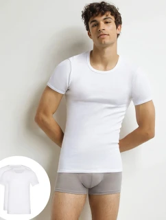 Pánske bavlnené tričko 2 ks DIM T-SHIRT ROUND NECK 2x - DIM - biele