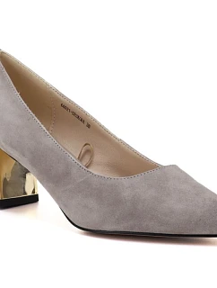 Dámska kožená obuv s ozdobným stĺpikom béžová Vinceza 26-66921