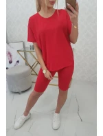 Súprava top+legíny červená