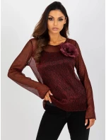 Dámska blúzka s tielkom LK KMPL 506635.54P čierna a červená - FPrice