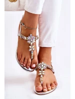 Damskie Sandały Japonki Z Cyrkoniami Srebrne Solea