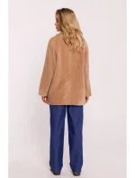 M808 Orezaná plyšová bunda - béžová