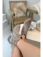 Dámske perforované členkové topánky HY61-8026 Beige - S.Barski