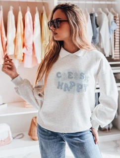 Dámska nadrozmerná mikina s potlačou HAPIRES sivá FashionStreet BY1485