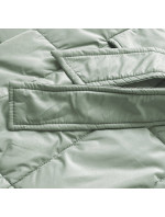 Klasický dámsky prešívaný kabát v pistáciovej farbe (AG2-J83)