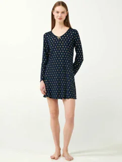 Vamp - Nočná košeľa s elegantnou zlatou potlačou 21835 - Vamp