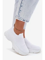 Materiálové Vkládací Sportovní Dámské Boty Bílé Floraine