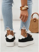 Dámske semišové tenisky s ozdobnou platformou čierne FashionStreet ZY1418 Dámske semišové tenisky s ozdobnou platformou čierne FashionStreet ZY1418