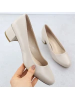 Béžové lodičky na klinoch Sergio Leone PB291