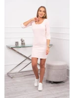 Šaty s gombíkovým výstrihom púdrovo ružové