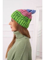 Fleecová čiapka Dolores K303 svetlo zelená+tmavo ružová+modrá