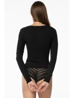 Dámske bezšvové tričko s dlhým rukávom Simple Longsleeve Shirt Black - Julimex