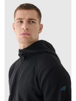 Męska Bluzka Z Kapturem Rozpinana 4F 4FWAW24TSWSM1256-20S Czarna
