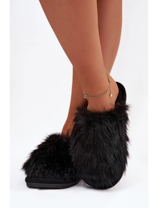 Kožešinové dámské pantofle černé Katrisse