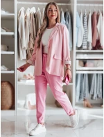 Ležérne dámske plisované nohavice s opaskom PLISSO pink FashionStreet UY2519