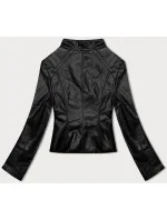 Čierna dámska bunda ramoneska so stojačikom J Style (11Z8111)