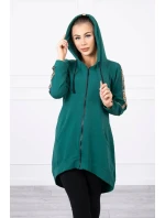 Mikina so zipsom na chrbte zelená