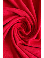 ELEONORA - Klasické červené dámske šaty s brokátom a výrezom na chrbte 529-3