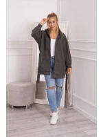 Zateplená bunda so zaväzovaním v páse v grafitovej farbe Zateplená bunda so zaväzovaním v páse v grafitovej farbe
