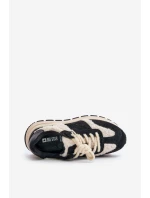 Ocieplane Sneakersy Damskie Skórzane Big Star OO274A318 HI-POLY SYSTEM Czarne