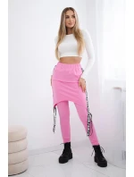 Nohavice/oblek s nápisom selfie svetlo ružový