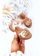 Dziecięce Sandały Z Wężowym Wzorem Złote Baxlee