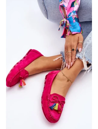Semišové Mokasíny S Mašlí A Třásněmi Fuchsie Dorine Semišové Mokasíny S Mašlí A Třásněmi Fuchsie Dorine